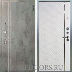 Входная металлическая дверь Аргус Люкс 3к Лофт Темный бетон Лия Софт милк