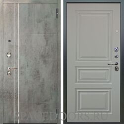 Входная металлическая дверь Аргус Люкс 3К Лофт темный бетон Скиф белый софт
