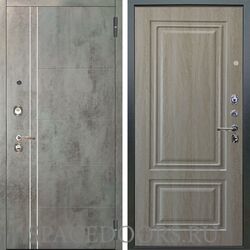 Входная металлическая дверь Аргус Люкс 3К Лофт темный бетон Элион дуб филадельфия крем