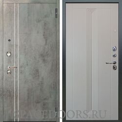 Входная металлическая дверь Аргус Люкс 3К Лофт темный бетон Вертикаль роял вуд белый