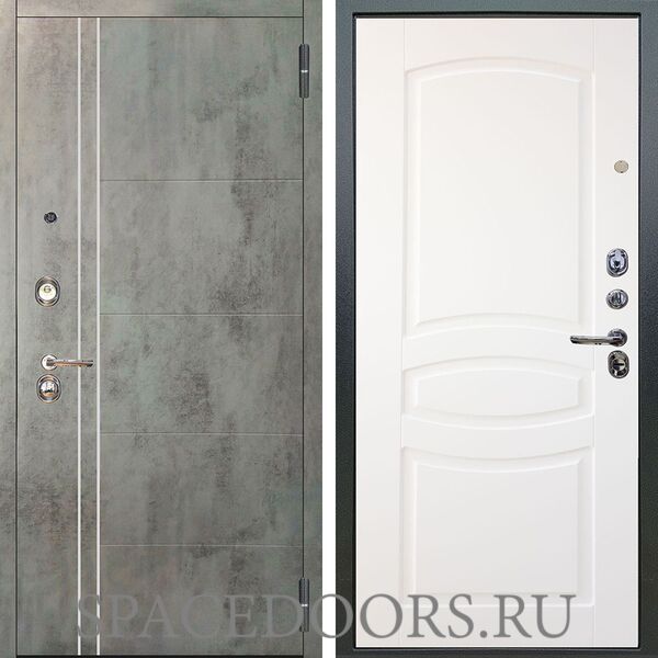 Входная металлическая дверь Аргус Люкс 3К Лофт темный бетон Монако софт милк