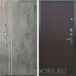 Входная металлическая дверь Аргус Люкс 3К Лофт темный бетон Элегант венге горизонт
