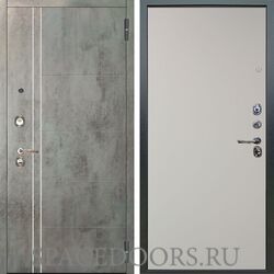 Входная металлическая дверь Аргус Люкс 3К Лофт темный бетон Элегант софт милк