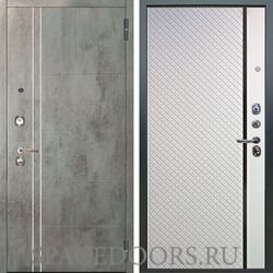 Входная металлическая дверь Аргус Люкс 3К Лофт темный бетон Рина софт милк