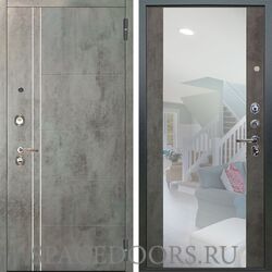 Входная металлическая дверь Аргус Люкс 3К Лофт темный бетон Вояж светлый бетон
