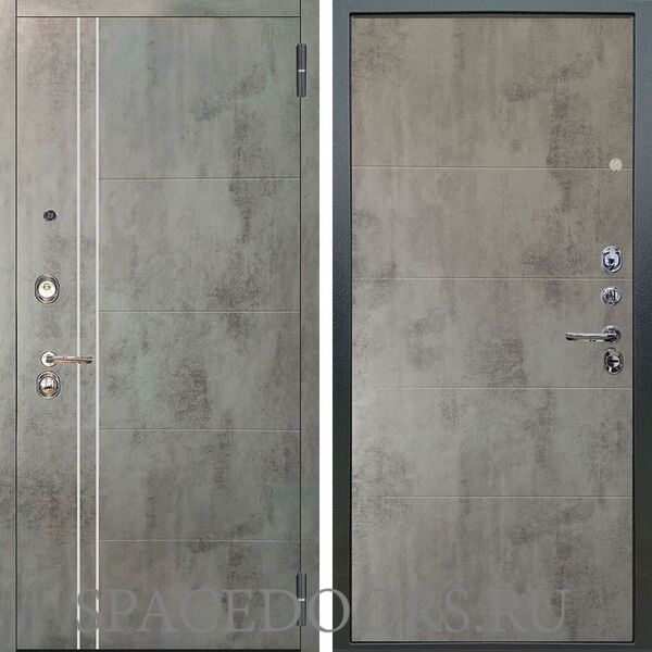 Входная металлическая дверь Аргус Люкс 3К Лофт темный бетон Агат Светлый бетон