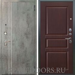 Входная металлическая дверь Аргус Люкс 3К Лофт темный бетон Сабина махагон