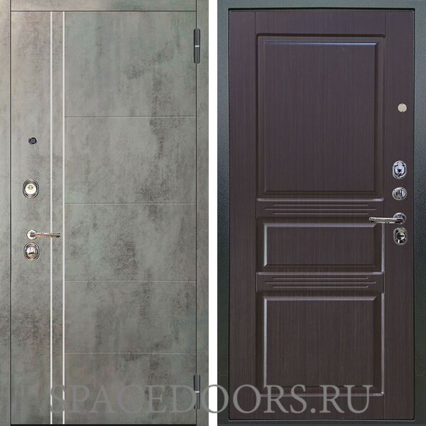 Входная металлическая дверь Аргус Люкс 3К Лофт темный бетон Сабина венге