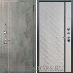 Входная металлическая дверь Аргус Люкс 3К Лофт темный бетон Тори софт милк