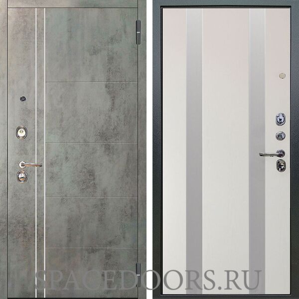 Входная металлическая дверь Аргус Люкс 3К Лофт темный бетон Дуэт вставки изабель