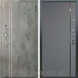 Входная металлическая дверь Аргус Люкс 3К Лофт темный бетон Лия силк маус