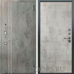 Входная металлическая дверь Аргус Люкс 3К Лофт темный бетон Техно светлый бетон
