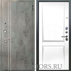 Входная металлическая дверь Аргус Люкс 3к Лофт Темный бетон Пифагор белый бархат