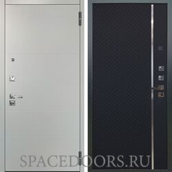 Входная металлическая дверь Аргус Люкс 3к Про Агат Вельвет белый горизонт Лия Черный софт