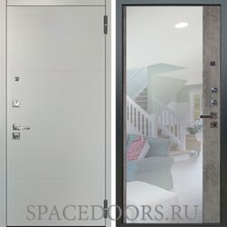 Входная металлическая дверь Аргус Люкс 3к Про Агат Вельвет белый горизонт Магнум светлый бетон