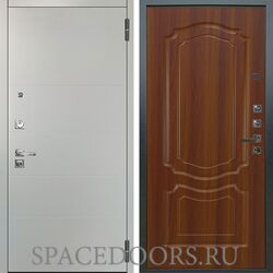 Входная металлическая дверь Аргус Люкс 3к Про Агат Вельвет белый горизонт Мишель дуб рустикальный