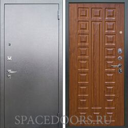 Входная металлическая дверь Аргус Люкс 3к Про Антик серебро Сенатор дуб золотой