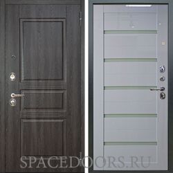 Входная металлическая дверь Аргус Люкс 3К Сабина дуб филадельфия графит Александра белый глянец