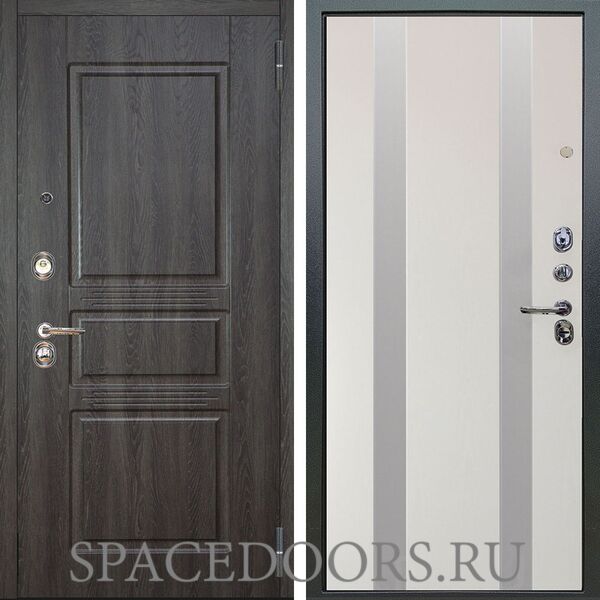 Входная металлическая дверь Аргус Люкс 3К Сабина дуб филадельфия графит Дуэт вставки изабель