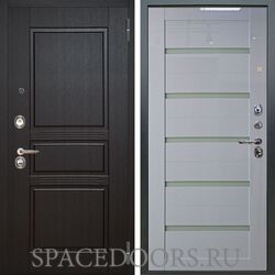 Входная металлическая дверь Аргус Люкс 3К Сабина венге Александра белый глянец