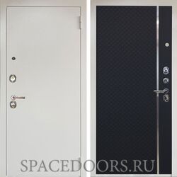 Входная металлическая дверь Аргус Люкс 3к Снежно белый Лия Черный софт