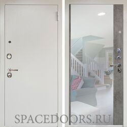 Входная металлическая дверь Аргус Люкс 3к Снежно белый Магнум светлый бетон