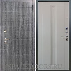 Входная металлическая дверь Аргус Люкс 3К Техно дуб филадельфия графит Вертикаль роял вуд белый