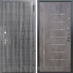 Входная металлическая дверь Аргус Люкс 3К Техно дуб филадельфия графит Фриза темный бетон