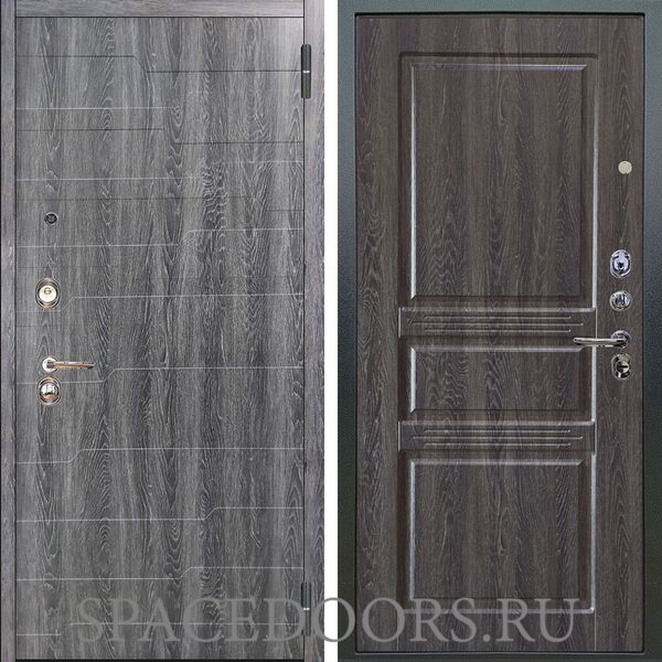 Входная металлическая дверь Аргус Люкс 3К Техно дуб филадельфия графит Сабина дуб филадельфия графит
