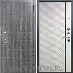 Входная металлическая дверь Аргус Люкс 3К Техно дуб филадельфия графит Рина софт милк