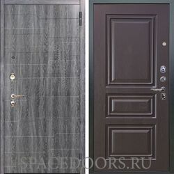 Входная металлическая дверь Аргус Люкс 3К Техно дуб филадельфия графит Скиф горький шоколад