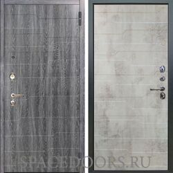 Входная металлическая дверь Аргус Люкс 3К Техно дуб филадельфия графит Техно светлый бетон
