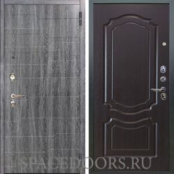 Входная металлическая дверь Аргус Люкс 3К Техно дуб филадельфия графит Мишель венге