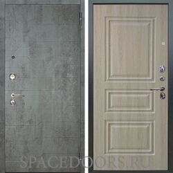 Входная металлическая дверь Аргус Люкс 3К Техно темный бетон Скиф дуб филадельфия крем