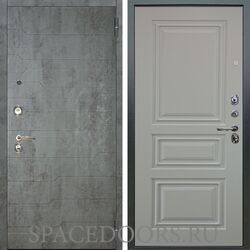 Входная металлическая дверь Аргус Люкс 3К Техно темный бетон Скиф белый софт
