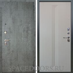 Входная металлическая дверь Аргус Люкс 3К Техно темный бетон Вертикаль роял вуд белый