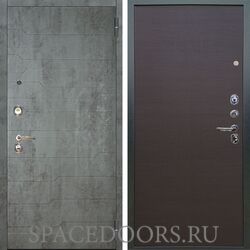 Входная металлическая дверь Аргус Люкс 3К Техно темный бетон Элегант венге горизонт