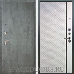 Входная металлическая дверь Аргус Люкс 3К Техно темный бетон Рина софт милк