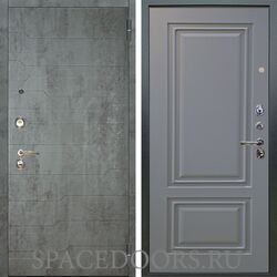Входная металлическая дверь Аргус Люкс 3К Техно темный бетон элион силк маус