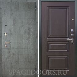 Входная металлическая дверь Аргус Люкс 3К Техно темный бетон Скиф горький шоколад