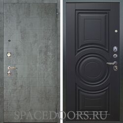 Входная металлическая дверь Аргус Люкс 3К Техно темный бетон Могадишь черный софт