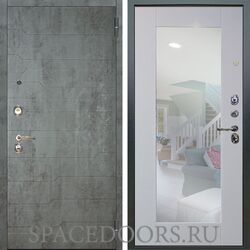 Входная металлическая дверь Аргус Люкс 3К Техно темный бетон Милли роял вуд белый