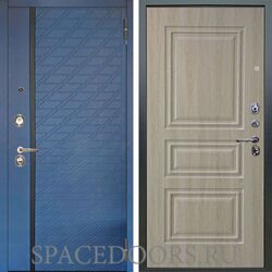 Входная металлическая дверь Аргус Люкс 3К Тори синий софт Скиф дуб филадельфия крем
