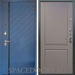 Входная металлическая дверь Аргус Люкс 3К Тори синий софт Пифагор серый бархат