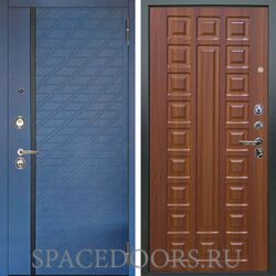Входная металлическая дверь Аргус Люкс 3К Тори синий софт Сенатор дуб рустикальный