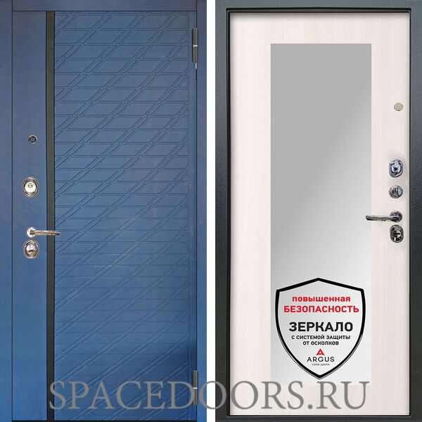 Входная металлическая дверь Аргус Люкс 3К Тори синий софт Милли ларче светлый