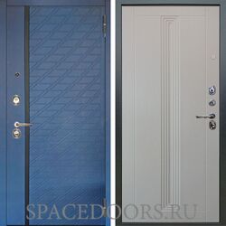 Входная металлическая дверь Аргус Люкс 3К Тори синий софт Вертикаль роял вуд белый