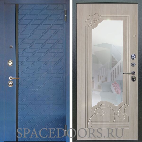 Входная металлическая дверь Аргус Люкс 3К Тори синий софт Ольга ларче светлый
