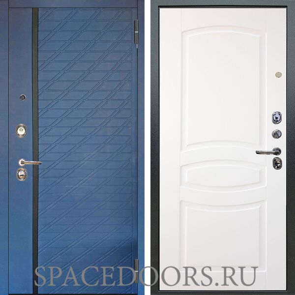 Входная металлическая дверь Аргус Люкс 3К Тори синий софт Монако софт милк