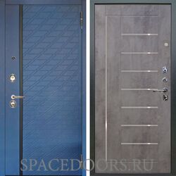 Входная металлическая дверь Аргус Люкс 3К Тори синий софт Фриза темный бетон
